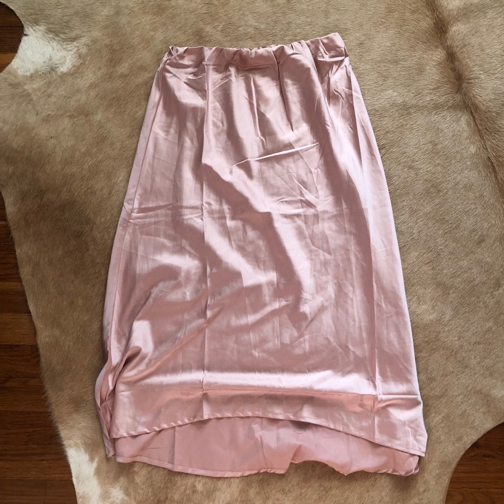 FREE PEOPLE Blush Slip Midi Skirt